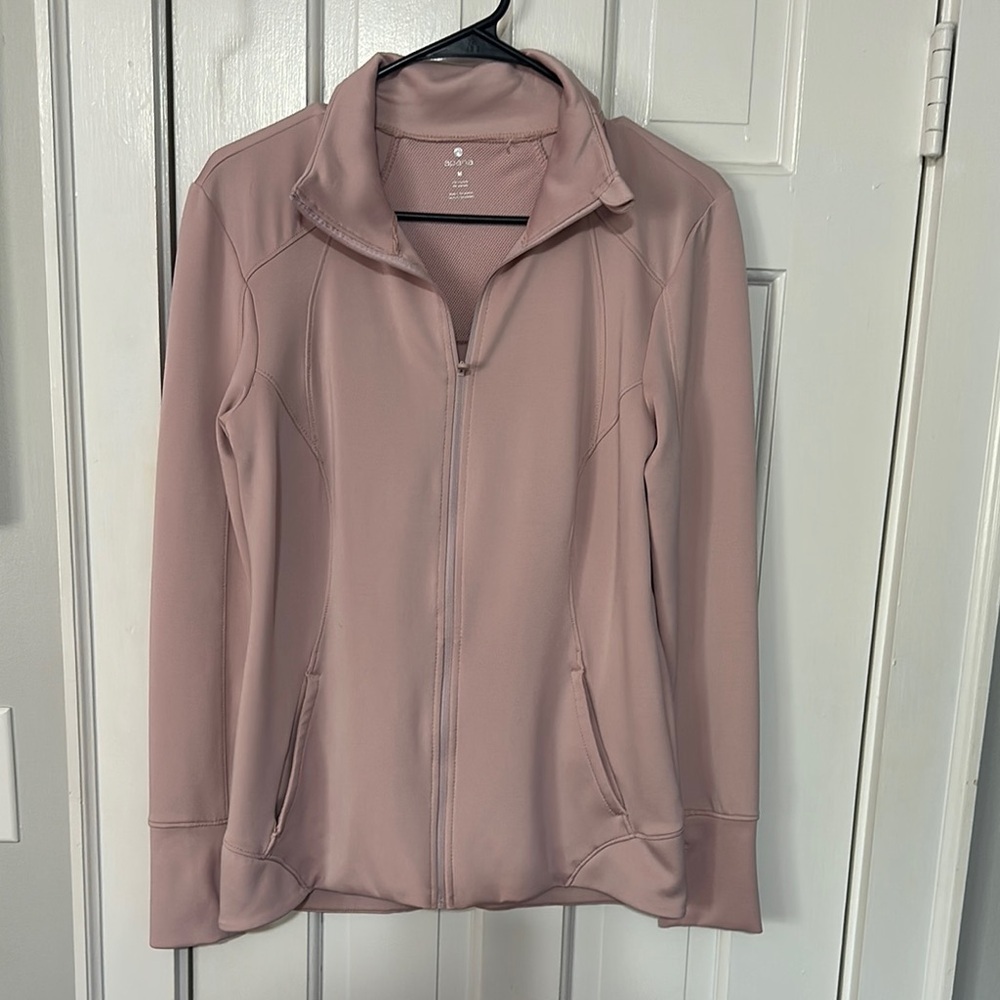 Apana zip up athletic jacket soft pink size medium